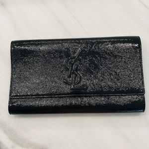 Saint Laurent Clutch Authentic Shiny Black